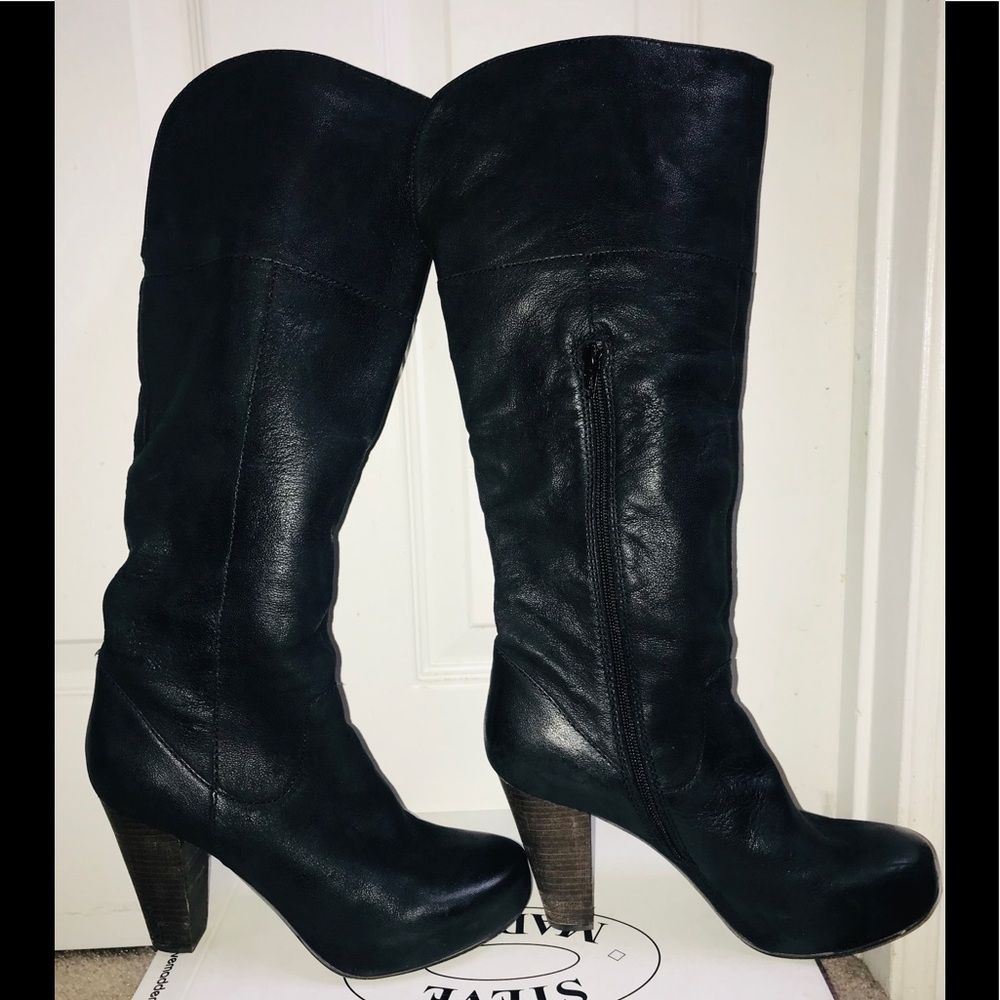 Steve Madden Rocket black leather boot
